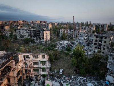 Панорама Угледара, снятая с дрона, 22 августа 2024 года. Фото: Gaelle Girbes / Getty Images